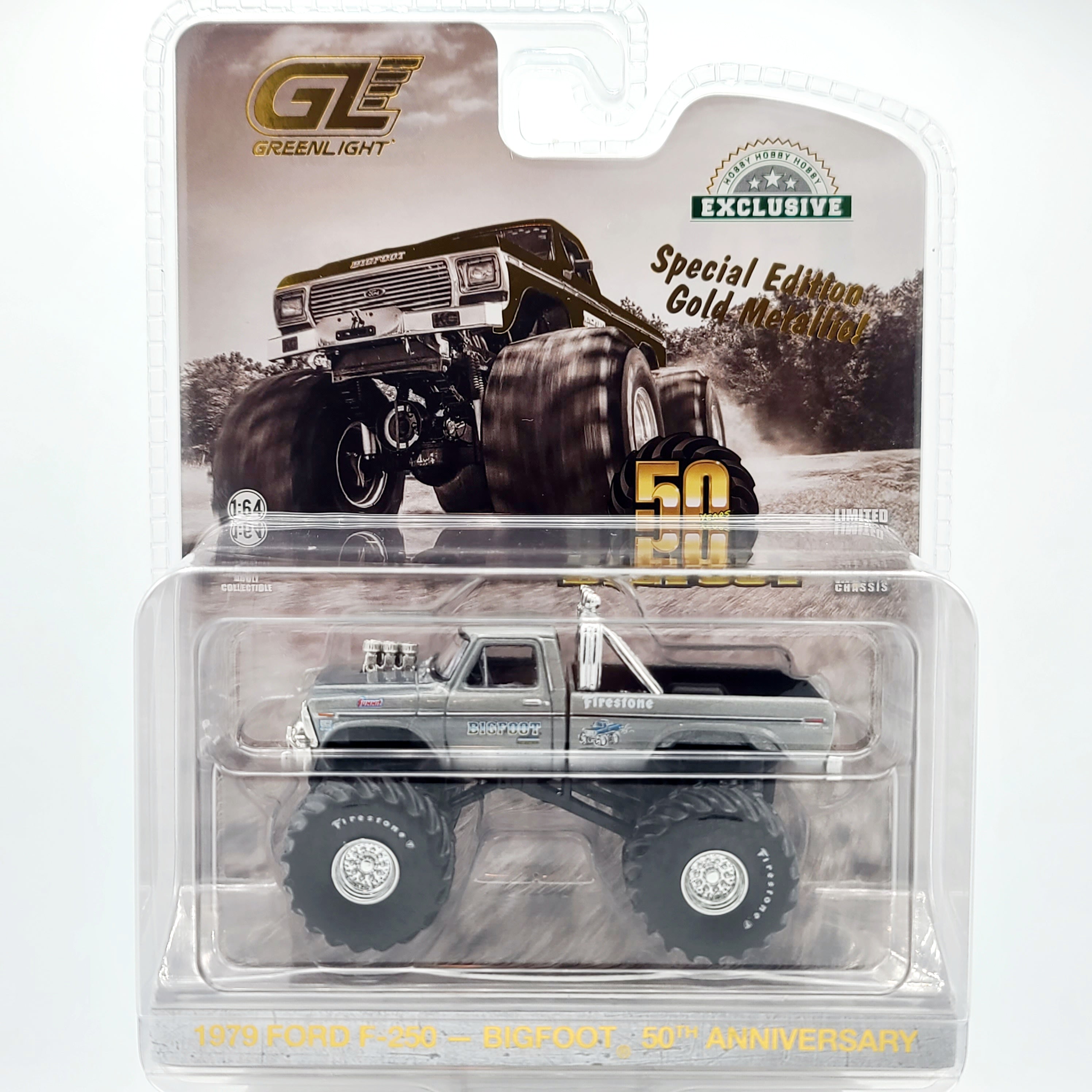GreenLight - CHASE, RAW - '79 Ford F-250 "Bigfoot #1" Monster Truck - 1:64, 50th (2025 Hobby Exclusive)